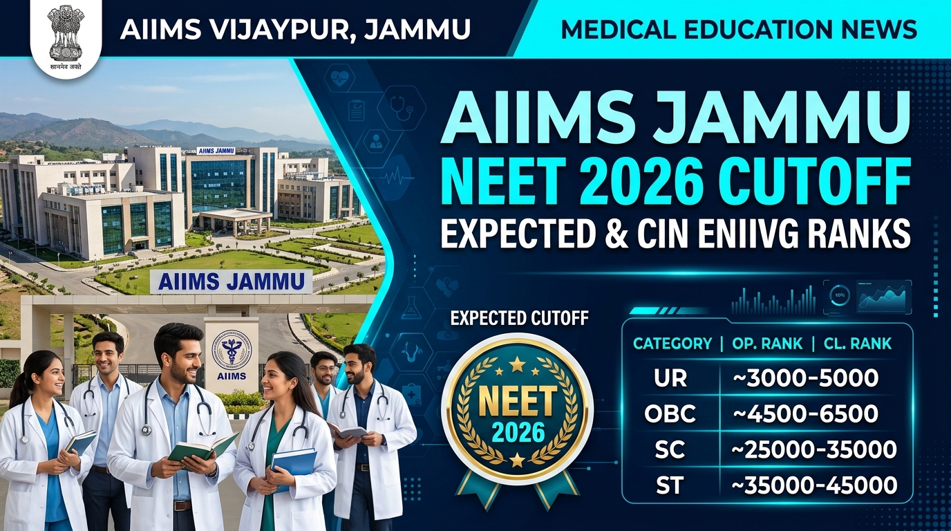 AIIMS Jammu NEET Cutoff 2026: Expected Category-Wise Opening & Closing Ranks (2023–2026) — NEET UG Counselling Guide | Vidyapaath